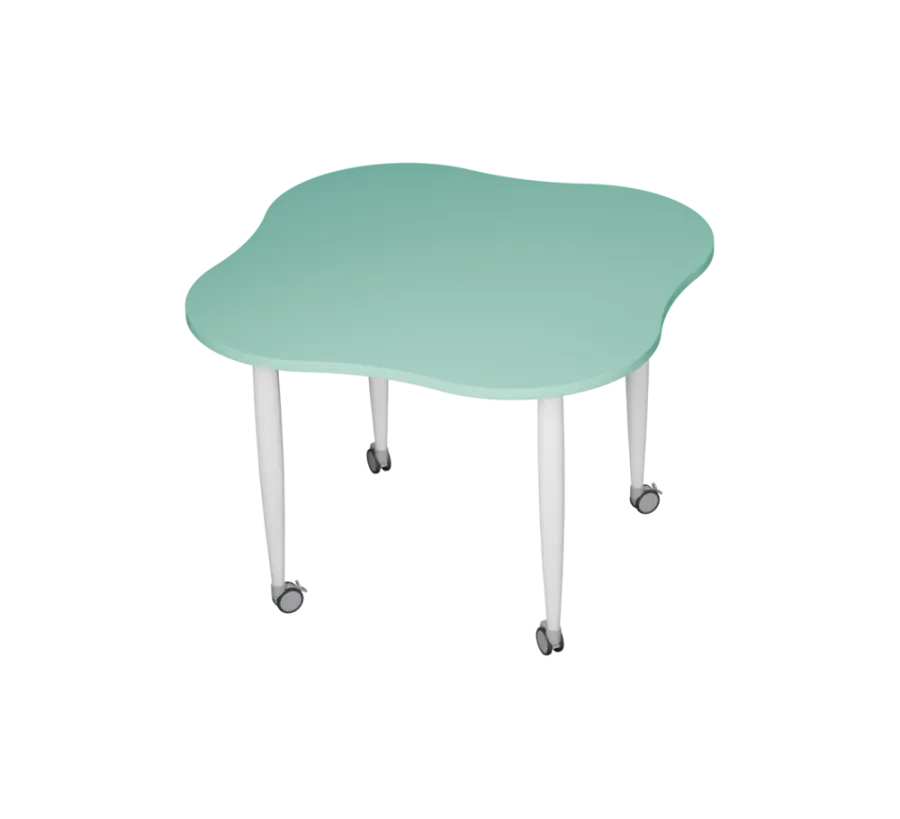 PLAYFORM 225 K modulární hravé stoly, mobilní, výška 750 mm, kovová podnož bílá, deska 25 mm, sněžně